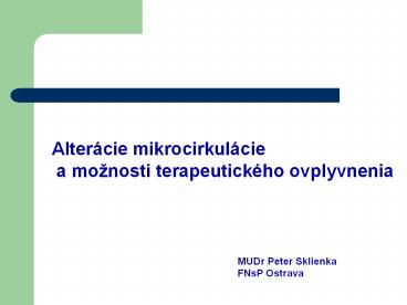 Dysfunkcia mikrocirkul