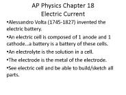AP Physics Chapter 18 Electric Current