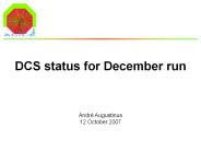 DCS status for December run