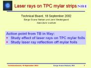 Laser rays on TPC mylar strips