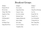 Breakout Groups