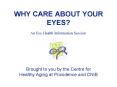 WHY CARE ABOUT YOUR EYES? PowerPoint PPT Presentation