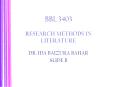 BBL 3403 RESEARCH METHODS IN LITERATURE PowerPoint PPT Presentation