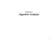 Practice in Algorithm Analysis