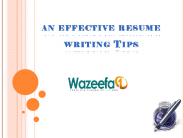 An effective resume writing tips