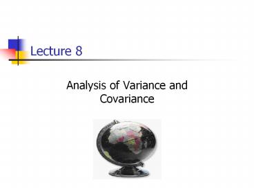 Analysis of Variance and Covariance