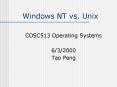 Windows NT vs. Unix PowerPoint PPT Presentation