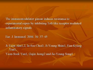 The immunomodulator ginsan induces resistance to