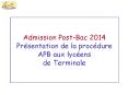 Admission Post-Bac 2014 Pr PowerPoint PPT Presentation