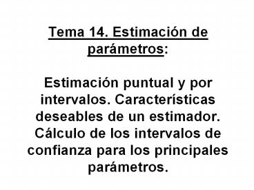 Tema 14. Estimaci