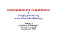 Heat Equation and its applications PowerPoint PPT Presentation