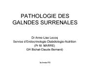 PATHOLOGIE DES GALNDES SURRENALES