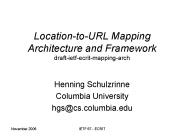 Location-to-URL Mapping Architecture and Framework draft-ietf-ecrit-mapping-arch