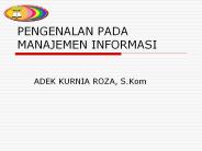 PENGENALAN PADA MANAJEMEN INFORMASI