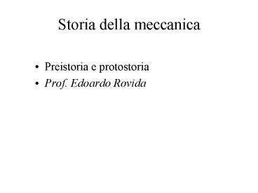 Storia della meccanica