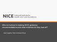 Who is involved in making NICE guidance recommendations and what evidence do they look at? PowerPoint PPT Presentation