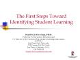 The First Steps Toward Identifying Student Learning PowerPoint PPT Presentation