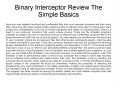 Binary Interceptor Review The Simple Basics PowerPoint PPT Presentation