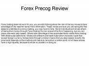 Forex Precog Review