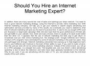 Should You Hire an Internet Marketing Expert?
