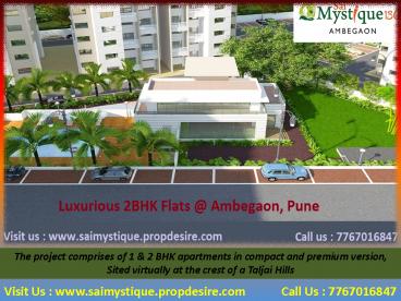 2BHK Luxurious Flats @ Ambegaon, Saimystique