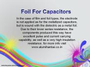 Foil For Capacitors