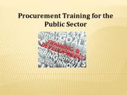 Procurement Training for the Public Sector