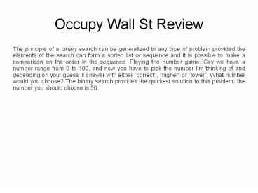 Occupy Wall St Software Review