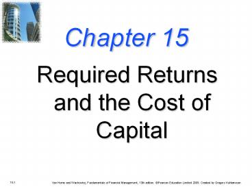 Chapter 15 -- Required Returns and the Cost of Capital