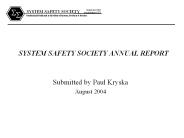 SYSTEM SAFETY SOCIETY ANNUAL REPORT