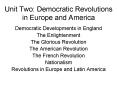 Unit Two: Democratic Revolutions in Europe and America PowerPoint PPT Presentation