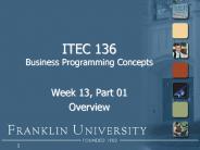 ITEC 136 Business Programming Concepts