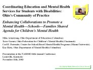 Coordinating Education and Mental Health Services for Students with Disabilities: Ohio