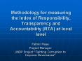 Methodology for measuring the Index of Responsibility, Transparency and Accountability (RTA) at local level PowerPoint PPT Presentation