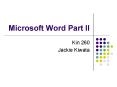 Microsoft Word Part II PowerPoint PPT Presentation