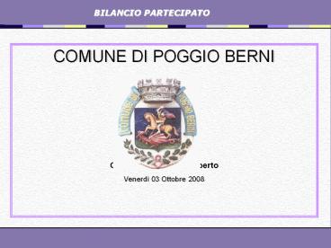 BILANCIO PARTECIPATO