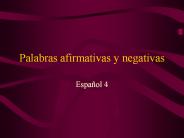 Palabras afirmativas y negativas