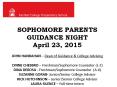 SOPHOMORE PARENTS GUIDANCE NIGHT April 23, 2015 JOHN HANRAHAN  PowerPoint PPT Presentation