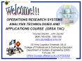 OPERATIONS RESEARCH SYSTEMS PowerPoint PPT Presentation