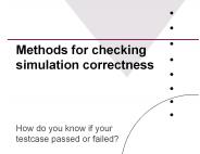 Methods for checking simulation correctness