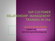 sap customer relationship management online training in usa