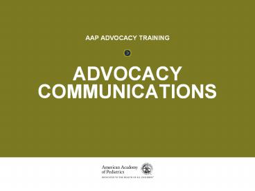 Advocacy Communications