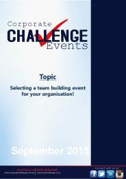 Selecting a team building event for your organisation!