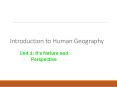Introduction to Human Geography PowerPoint PPT Presentation