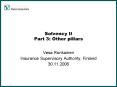 Solvency II Part 3: Other pillars PowerPoint PPT Presentation