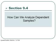 How Can We Analyze Dependent Samples?