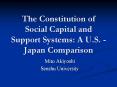 The Constitution of Social Capital and Support Systems: A U.S. -Japan Comparison PowerPoint PPT Presentation