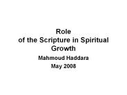 Role of the Scripture in Spiritual Growth