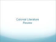 Colonial Literature Review