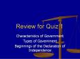 Review for Quiz 1 PowerPoint PPT Presentation